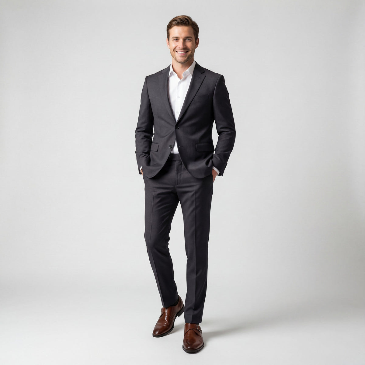 Men's Leather Shoe – Clean Round-Toe Profile