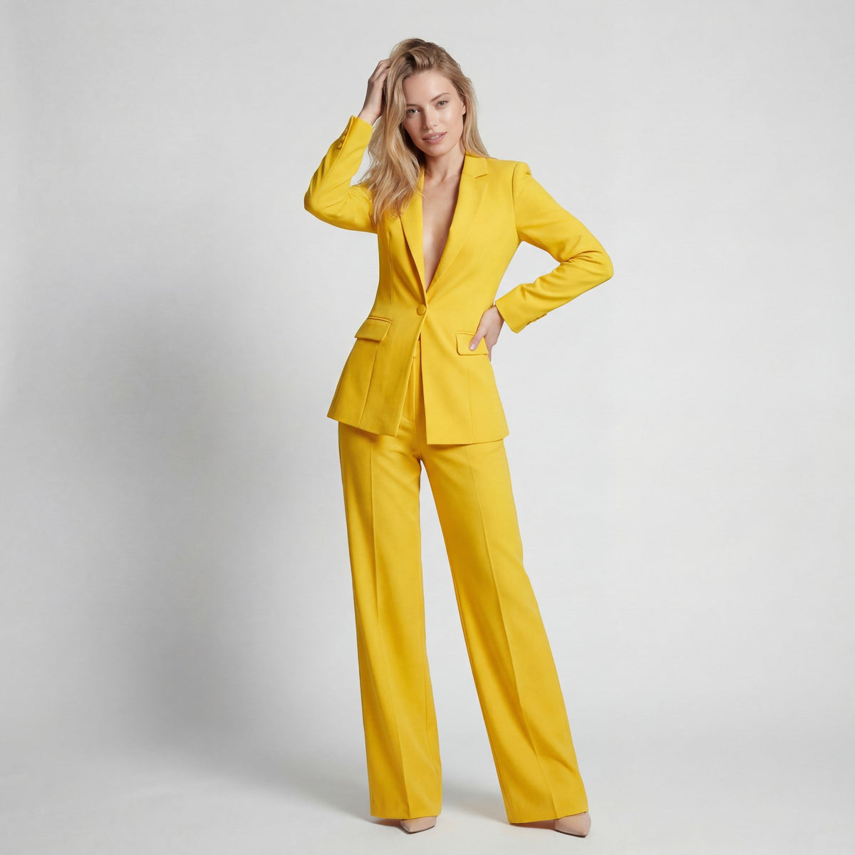Women's Blazer and Pants Suit Set – Structured Tapered Fit