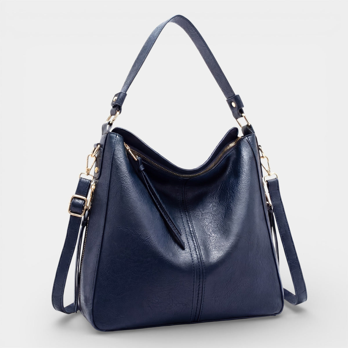 Women's Leather Hobo Bag – Curved Slouchy Shape