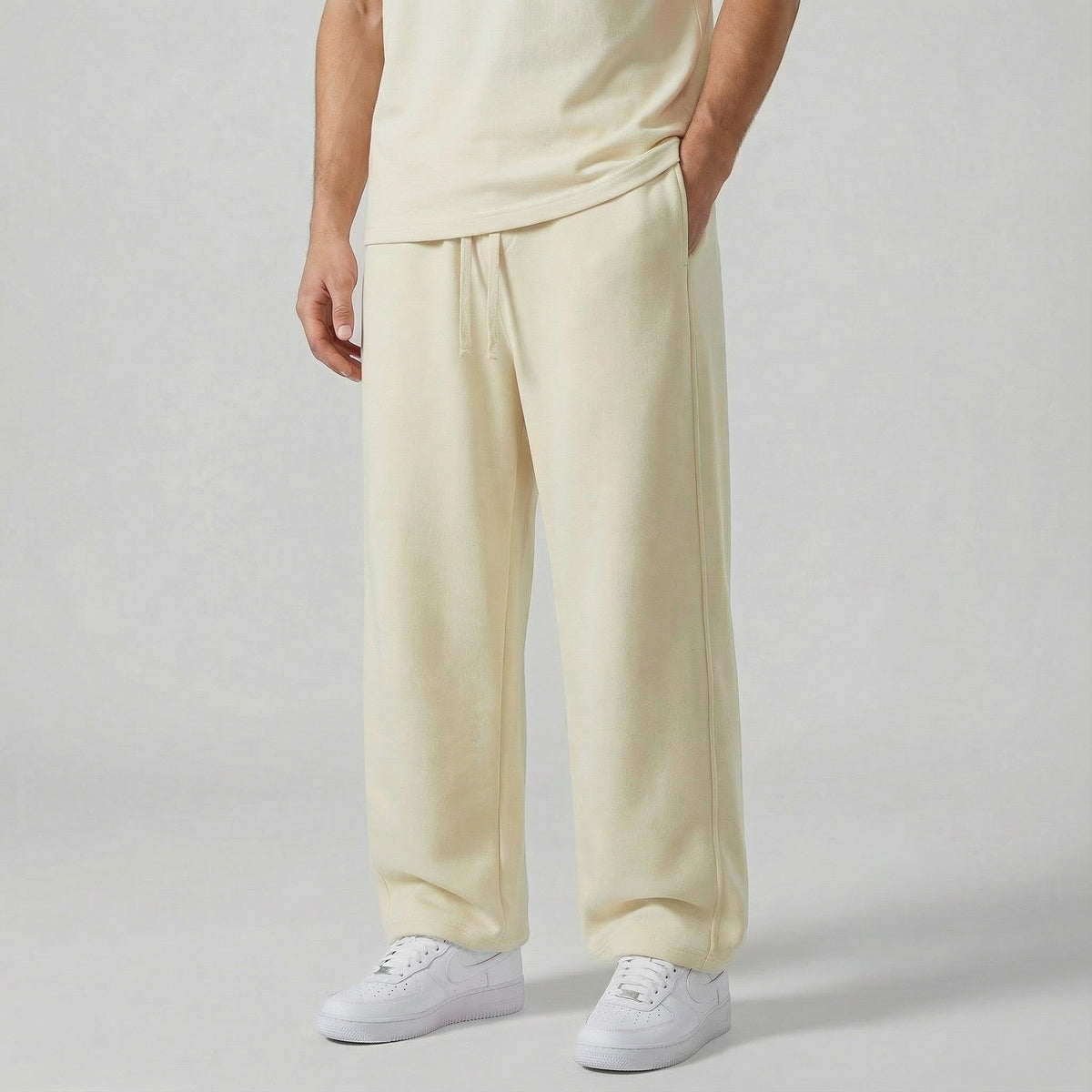 Men's Cotton Straight-Leg Pants – Relaxed Drawstring Waist