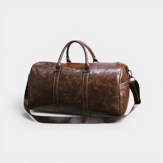 Men's Leather Weekender Bag – Structured Zip Top
