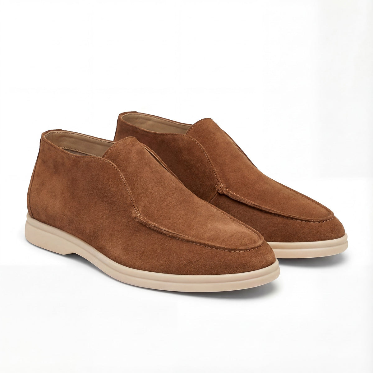 Men's High-Top Suede Loafers – Minimal Slip-On Profile