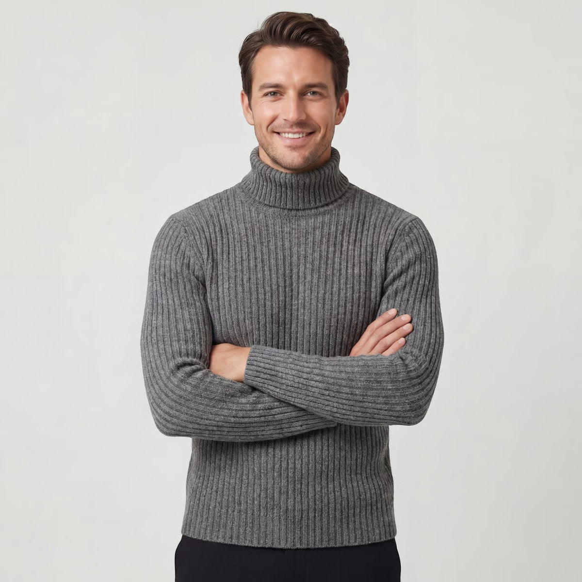 Men's Turtleneck Sweater – Slim Fine-Knit Fit