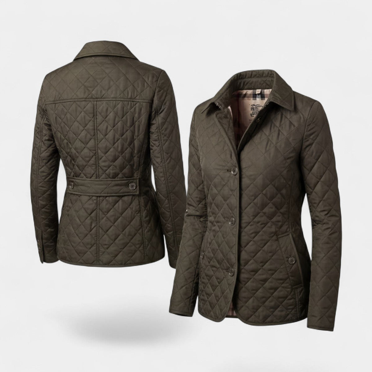 Women's Quilted Lapel Jacket – Structured Fitted Cut