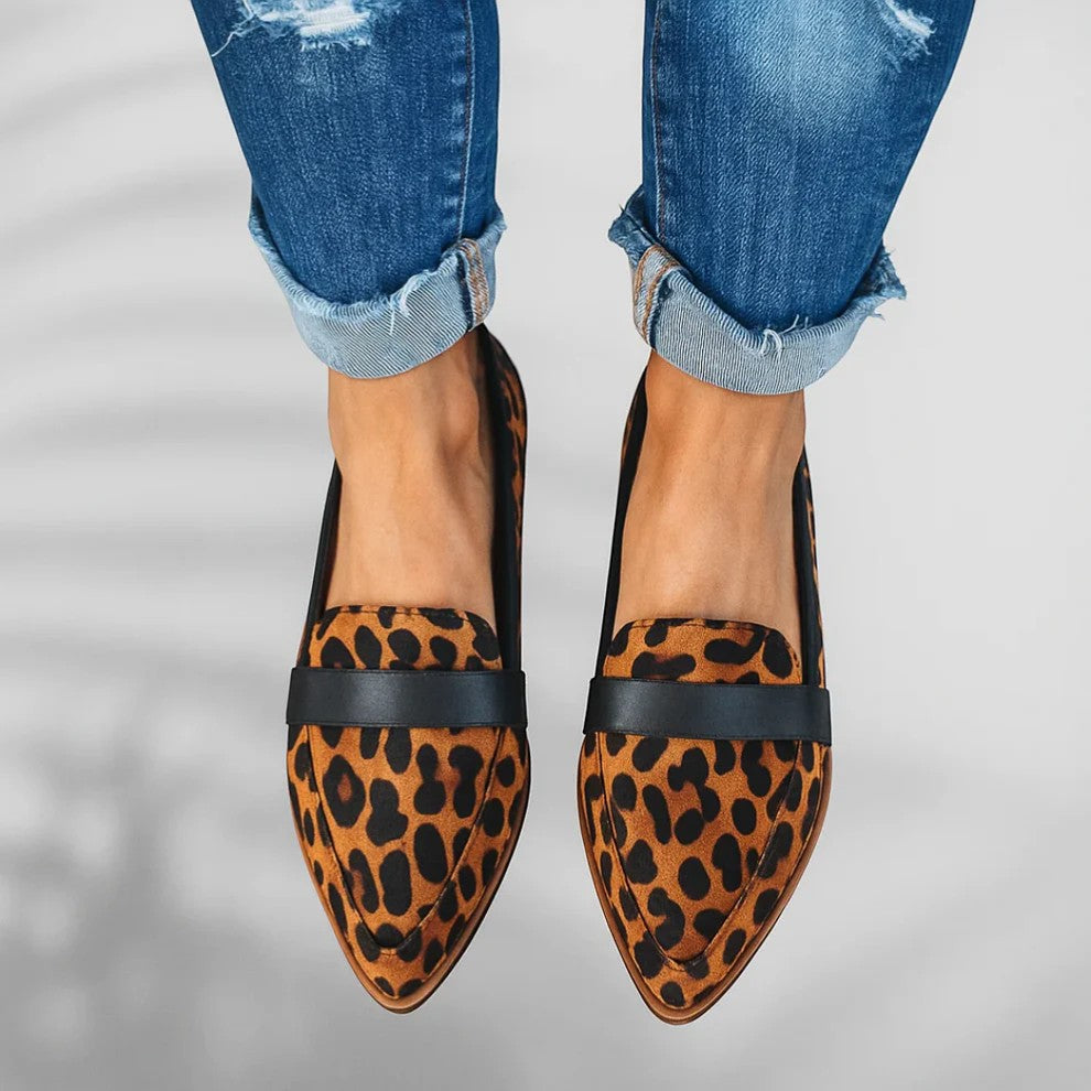 Women's Suede Loafer – Pointed Toe Wedge Heel