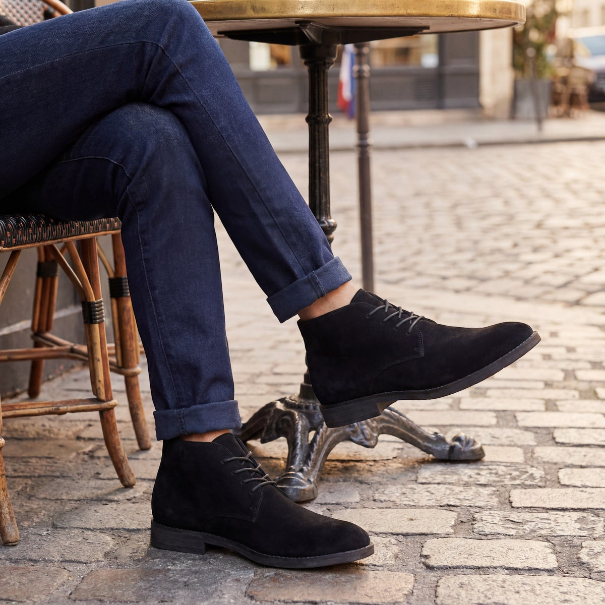 Men's Suede High Boots – Lace-Up Pointed Toe