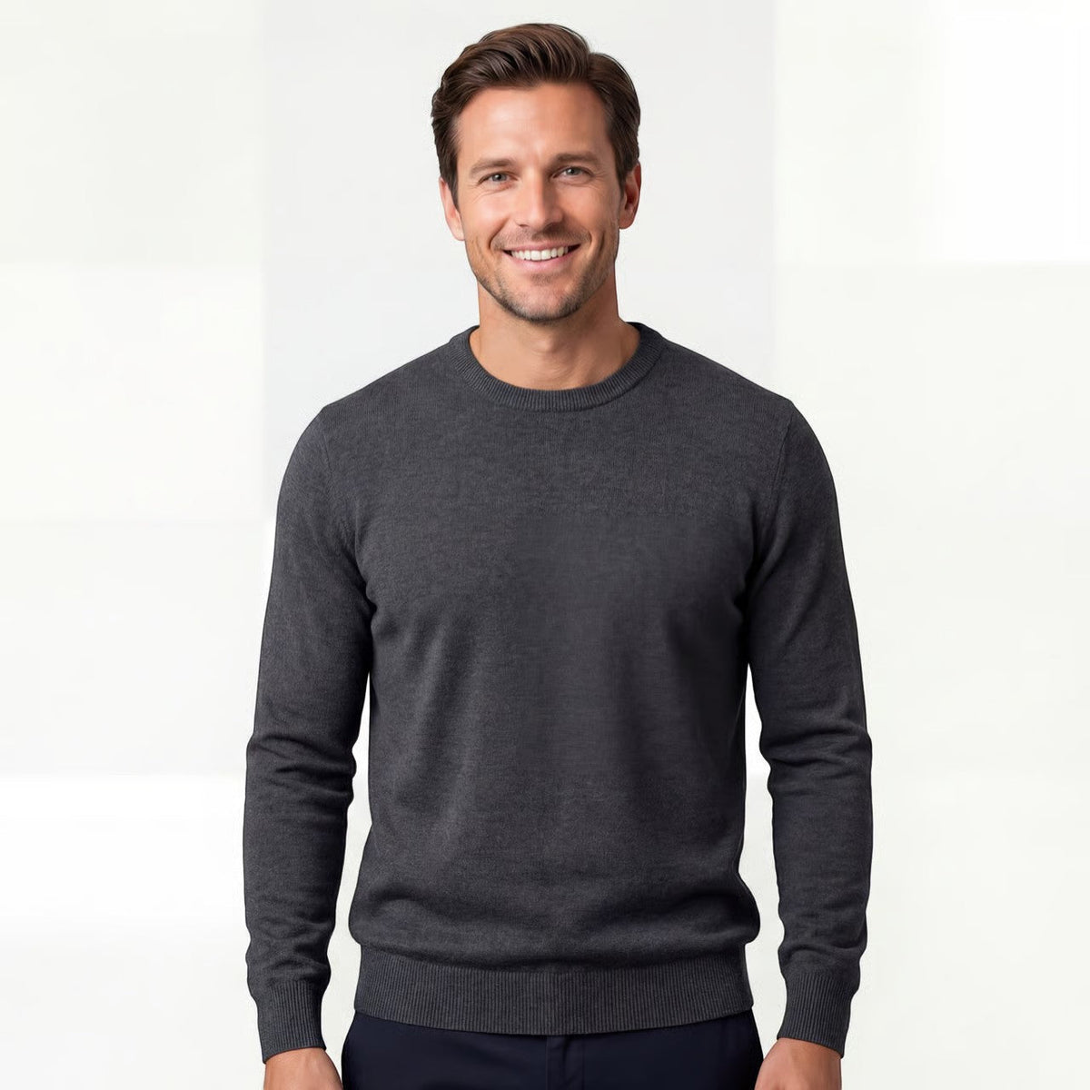 Men's Slim-Fit Sweater – Clean Crew Neck