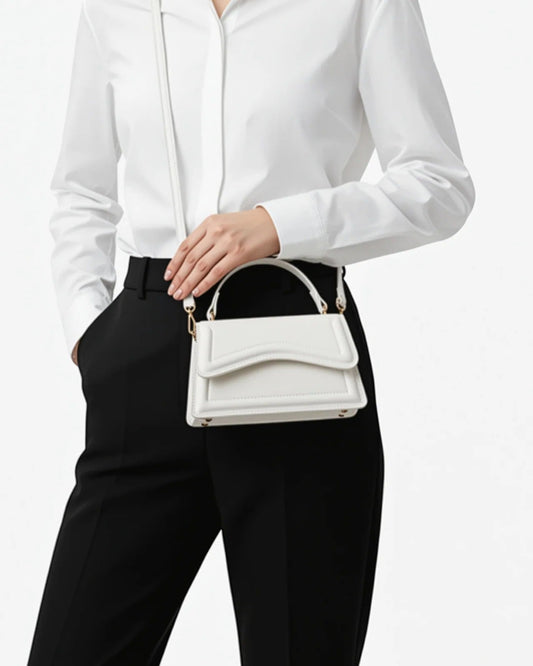 Women's Mini Leather Crossbody Bag – Compact Square Shape