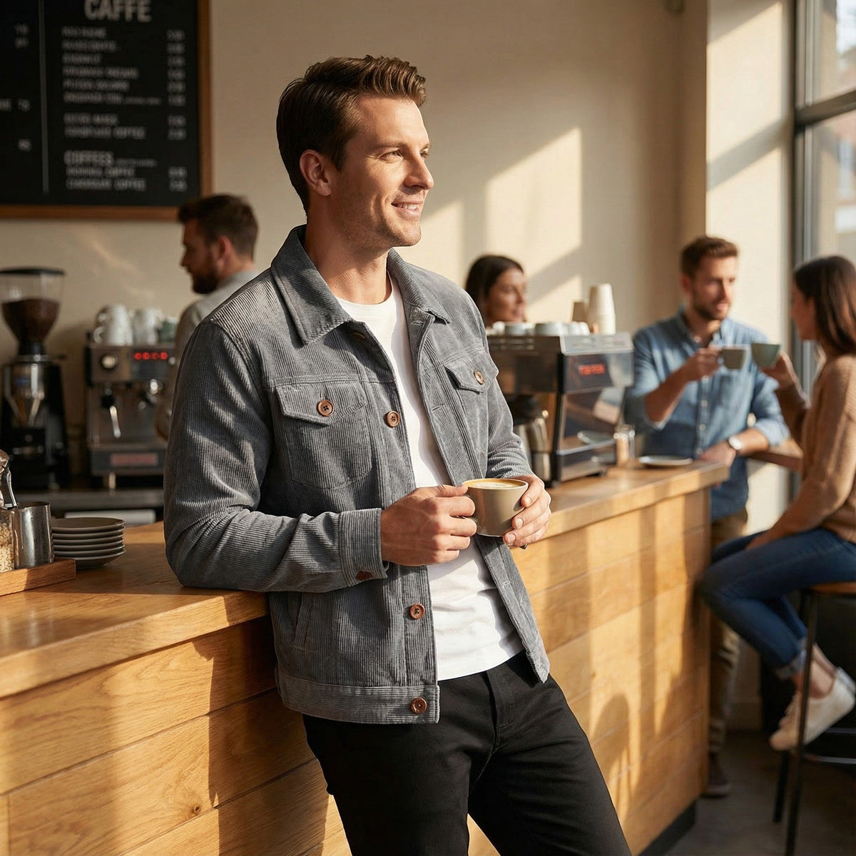 Men's Corduroy Jacket – Relaxed Single-Breasted Fit