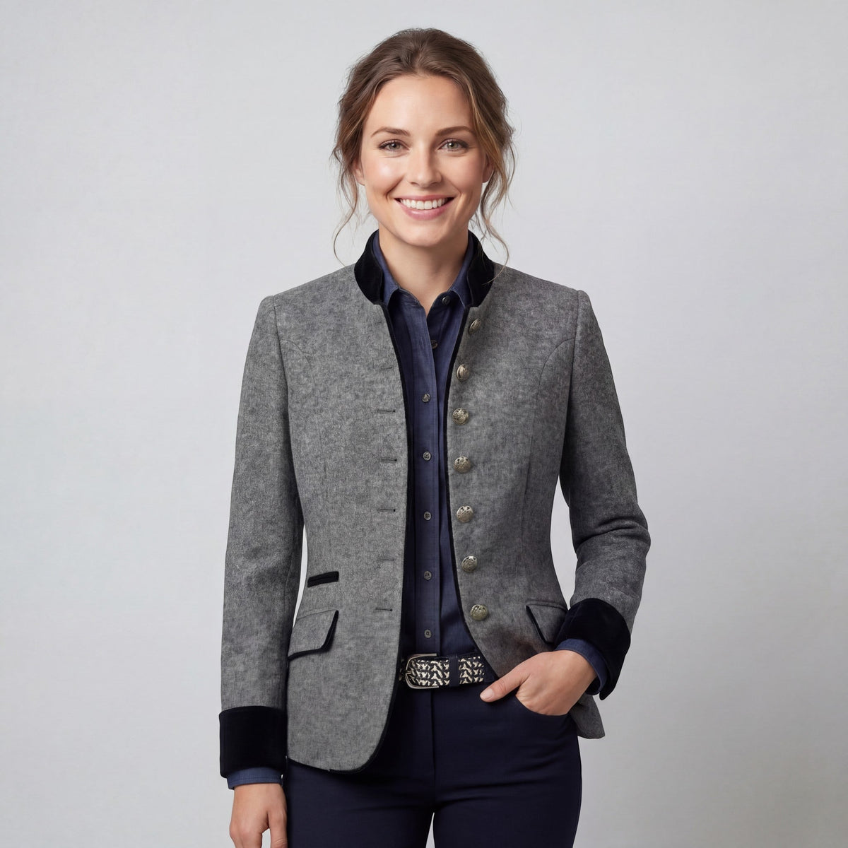 Women's Wool-Blend Blazer – Tailored Waist Fit