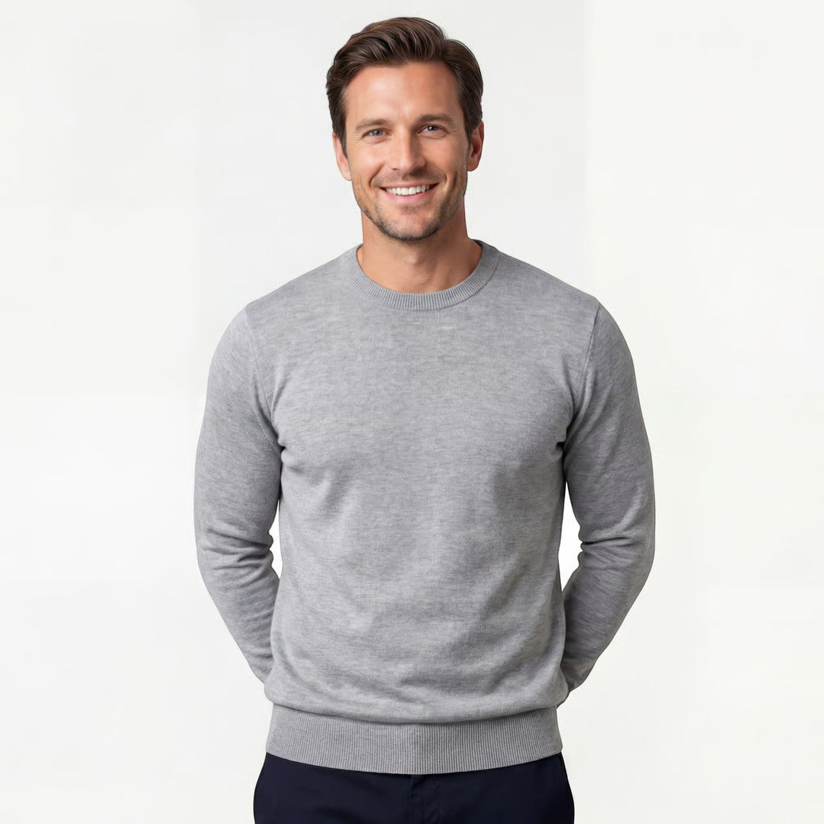 Men's Slim-Fit Sweater – Clean Crew Neck