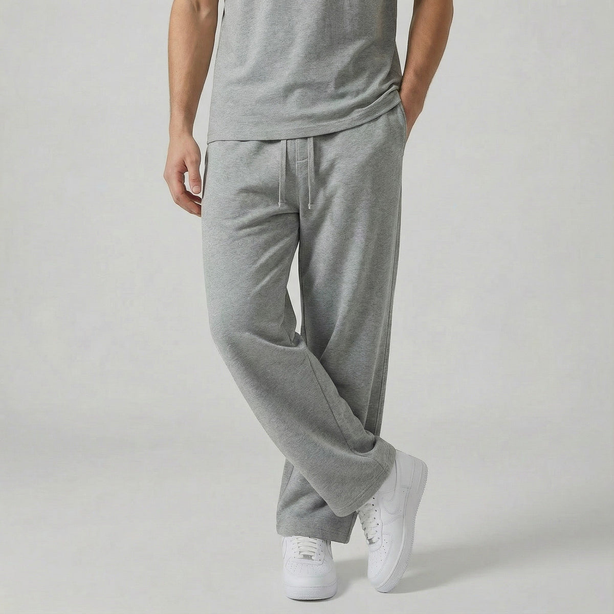 Men's Cotton Straight-Leg Pants – Relaxed Drawstring Waist
