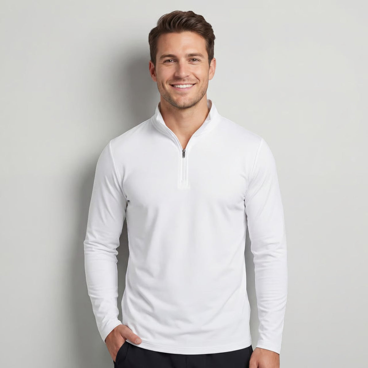 Men's Quarter-Zip Sweatshirt – Slim Athletic Layer
