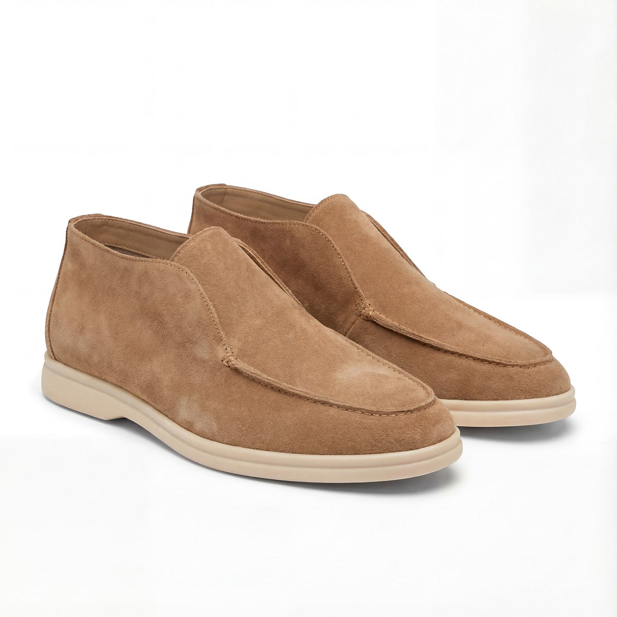 Men's High-Top Suede Loafers – Minimal Slip-On Profile
