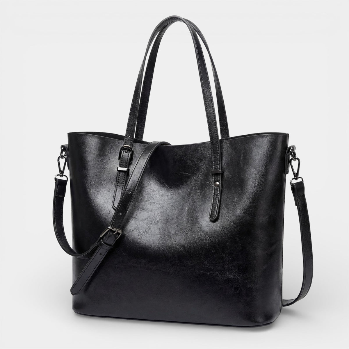 Women's Smooth Leather Tote Bag – Shoulder or Crossbody