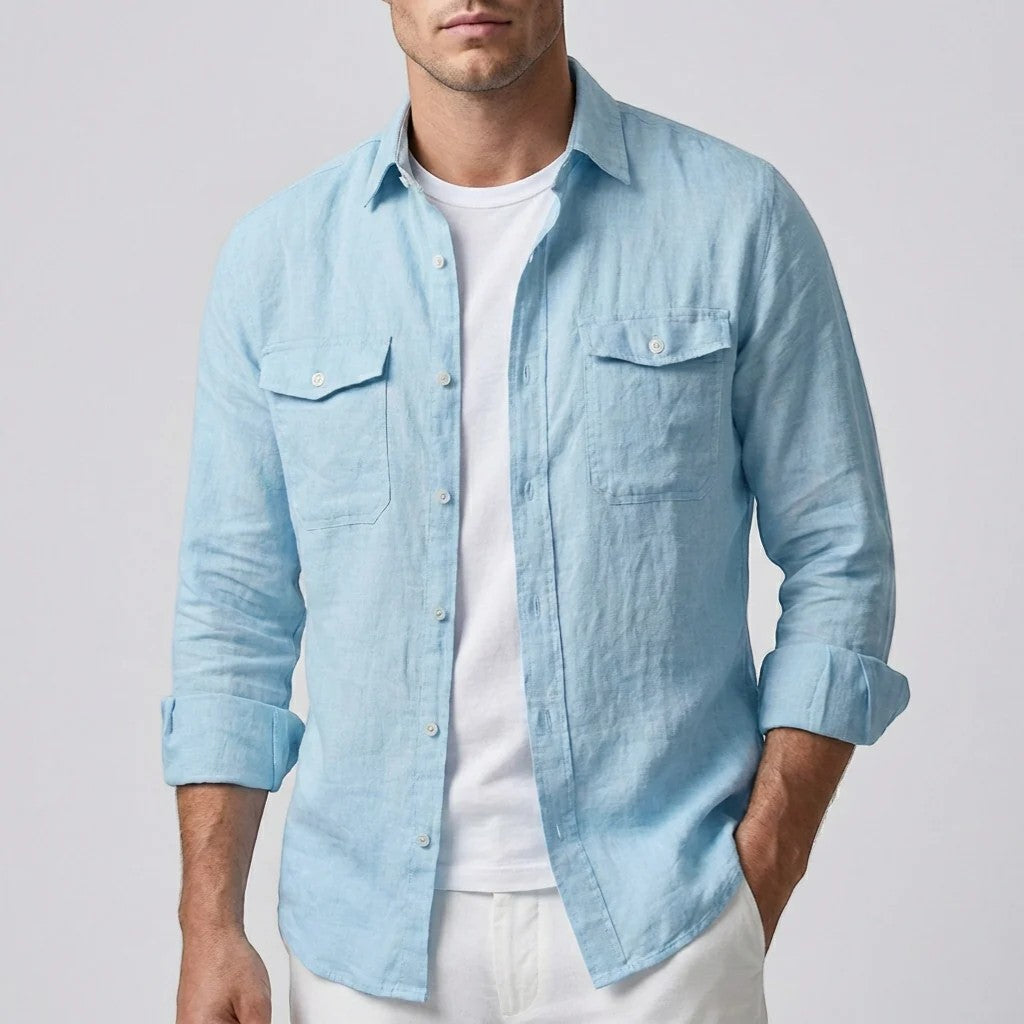 Men's Linen Shirt – Relaxed Long-Sleeve Fit