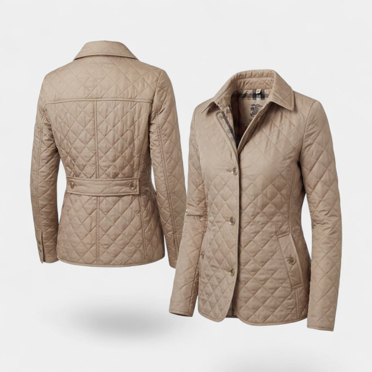 Women's Quilted Lapel Jacket – Structured Fitted Cut
