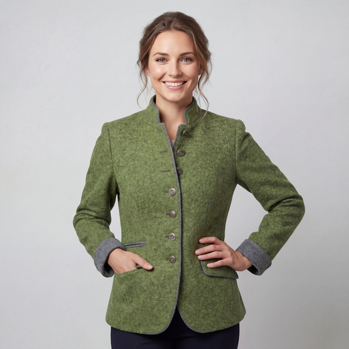 Women's Wool-Blend Blazer – Tailored Waist Fit
