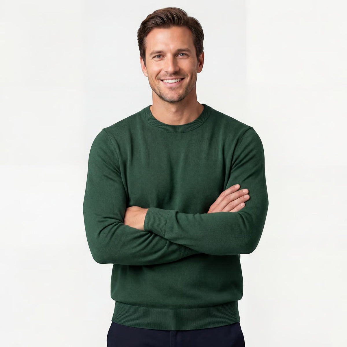 Men's Slim-Fit Sweater – Clean Crew Neck