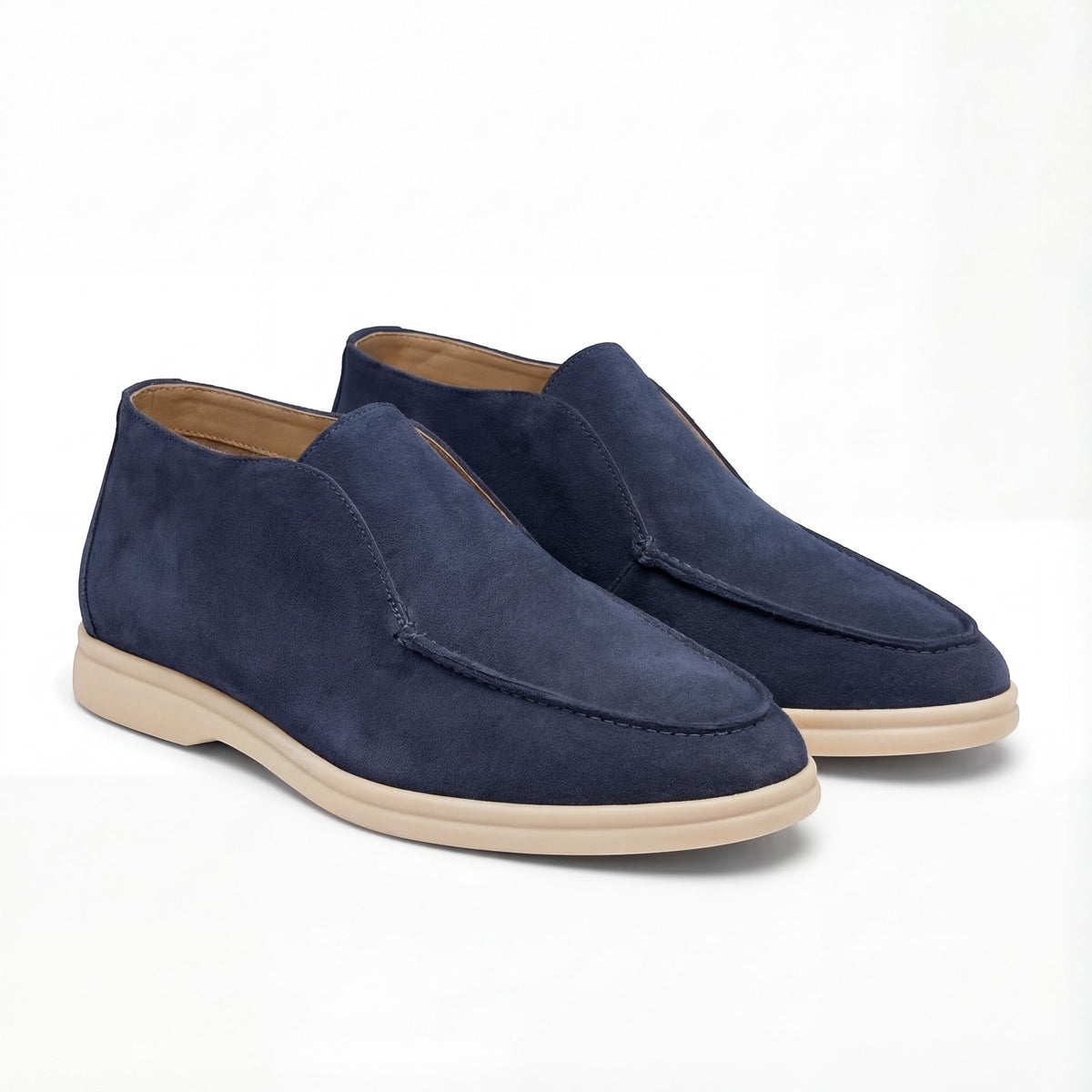 Men's High-Top Suede Loafers – Minimal Slip-On Profile