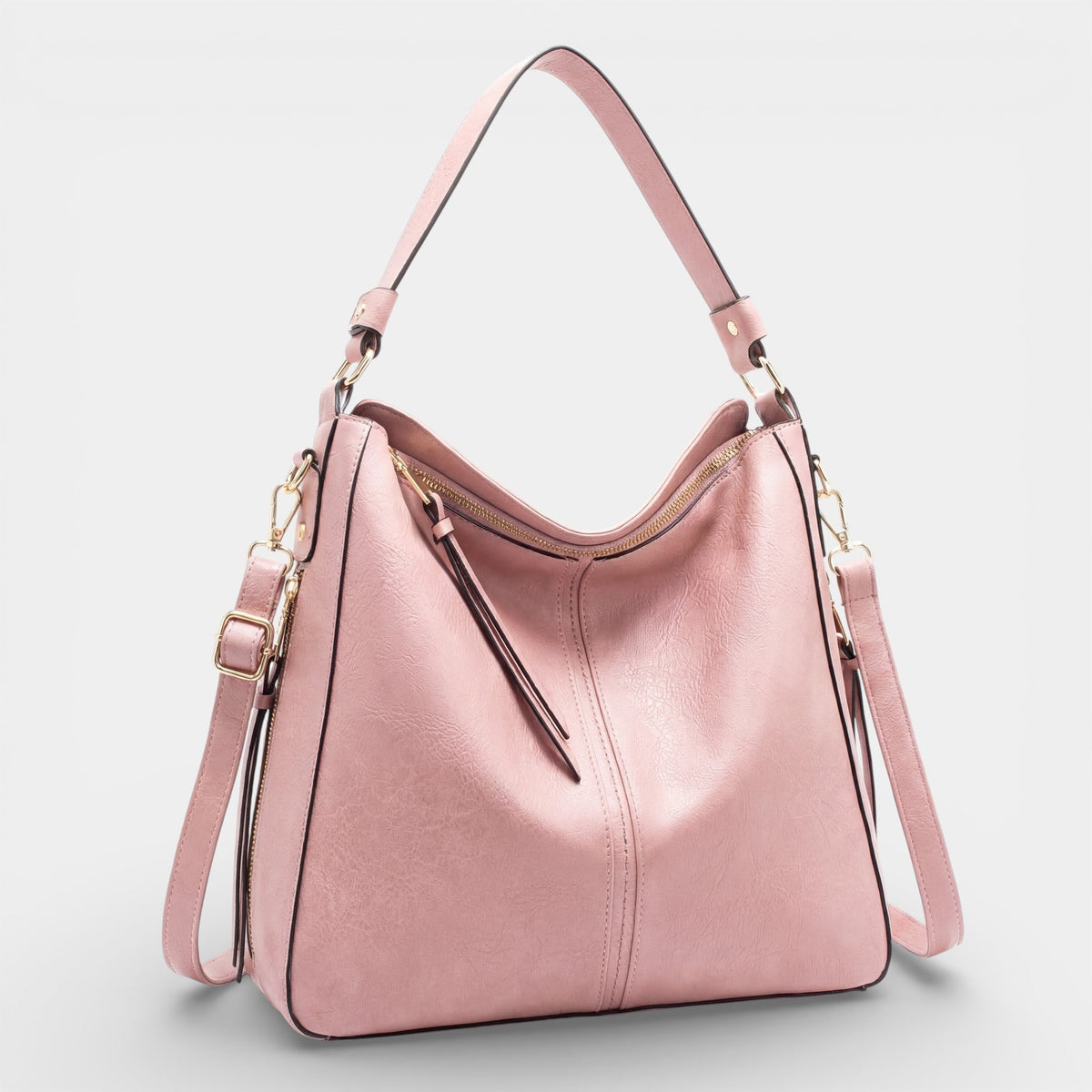 Women's Leather Hobo Bag – Curved Slouchy Shape