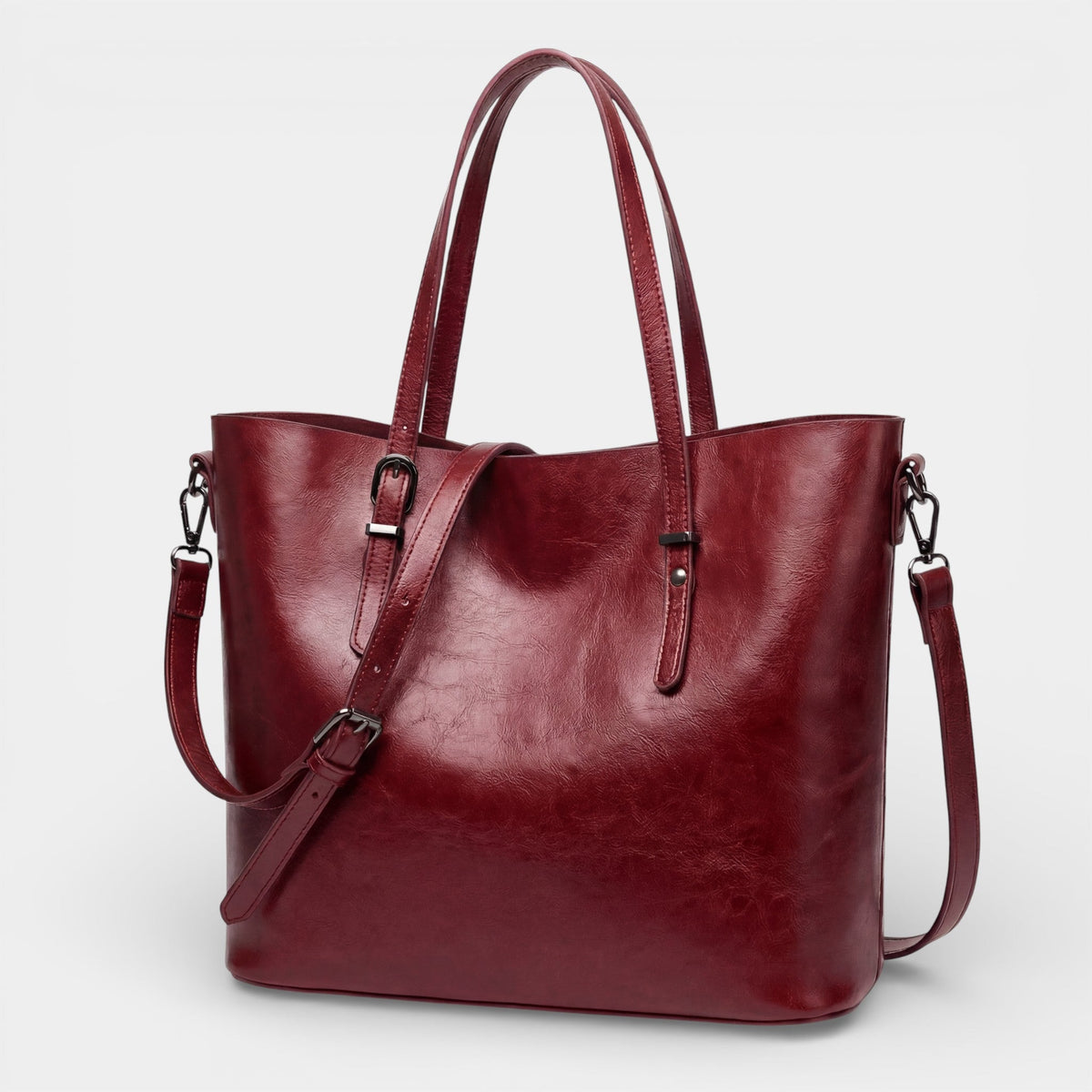Women's Smooth Leather Tote Bag – Shoulder or Crossbody