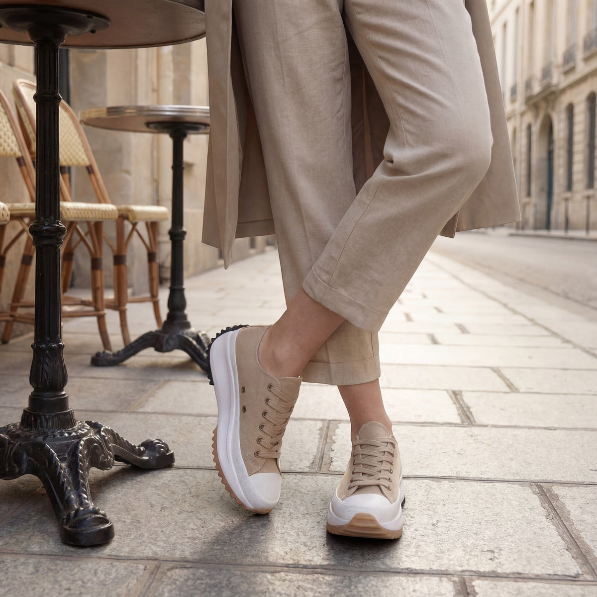 Women's Canvas Platform Sneaker – Cushioned Lace-Up