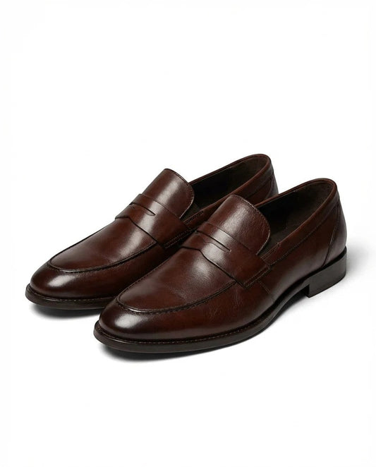 Men's Leather Loafers – Pointed Toe Slip-On