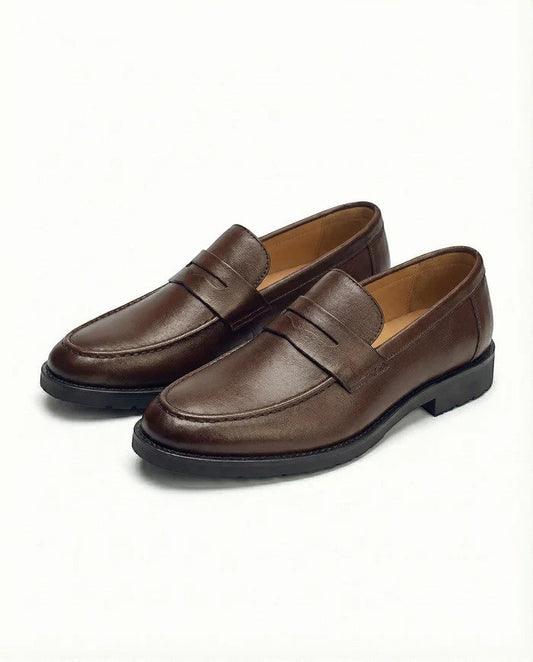 Men's Smooth Leather Loafer – Round Toe Slip-On