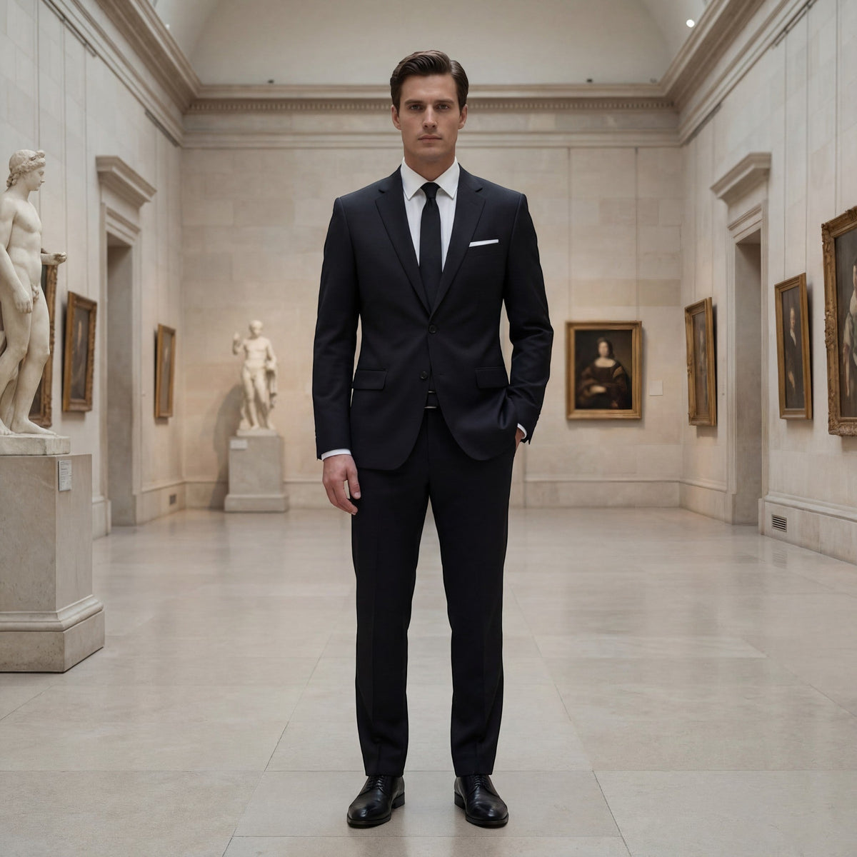 Men's Wool-Blend Suit Set – Tailored Two-Piece