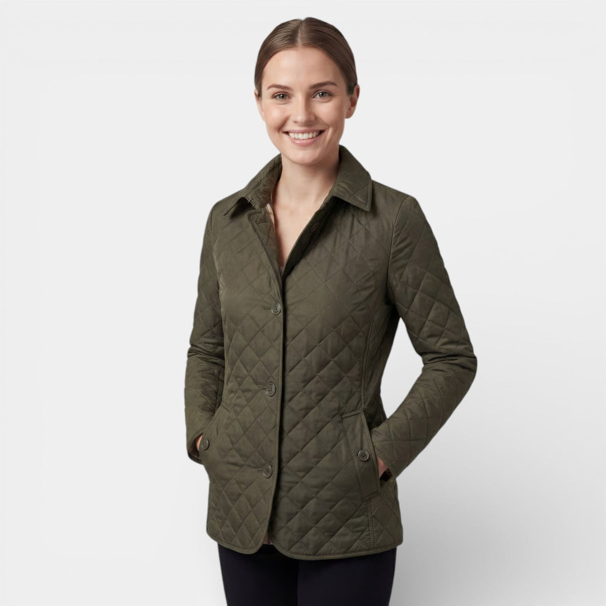 Women's Quilted Lapel Jacket – Structured Fitted Cut