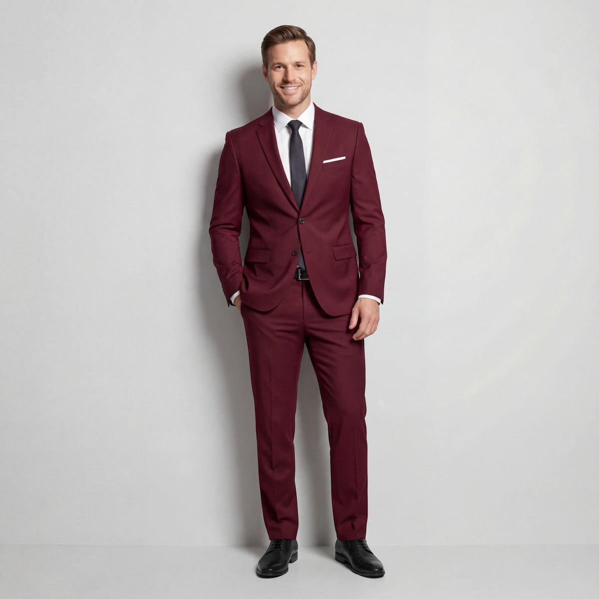 Men's Wool-Blend Suit Set – Tailored Two-Piece
