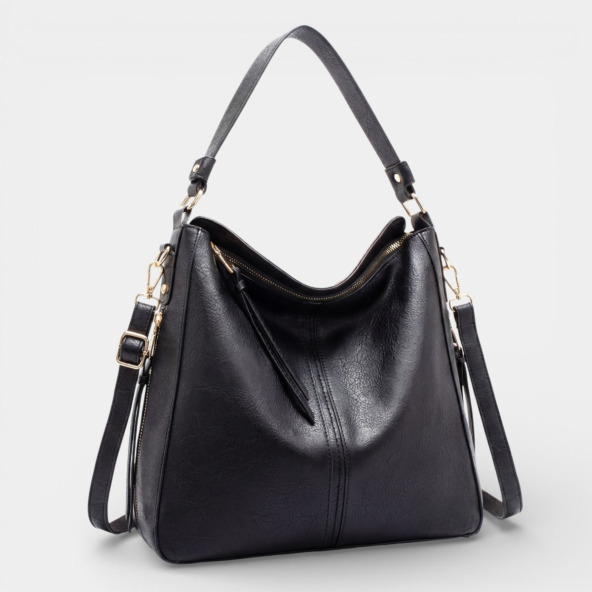 Women's Leather Hobo Bag – Curved Slouchy Shape