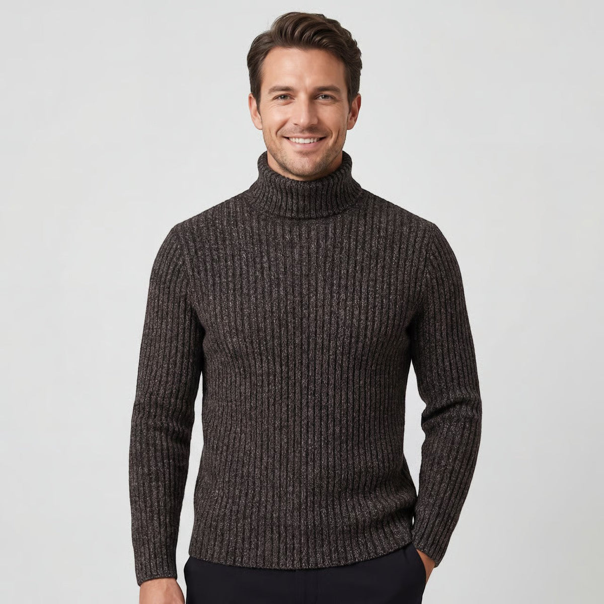 Men's Turtleneck Sweater – Slim Fine-Knit Fit
