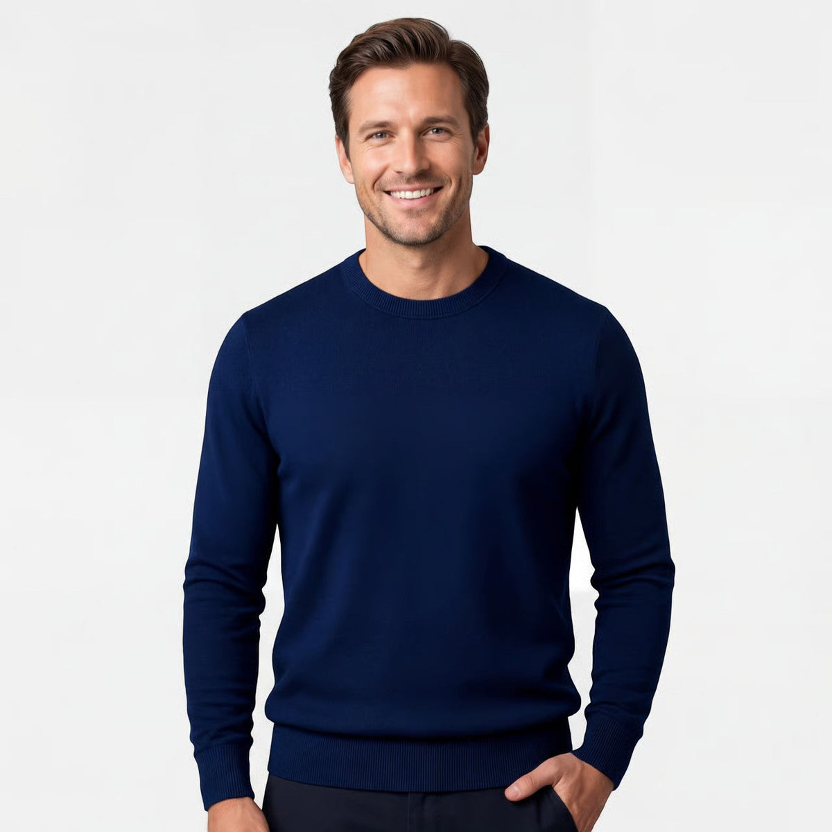 Men's Slim-Fit Sweater – Clean Crew Neck