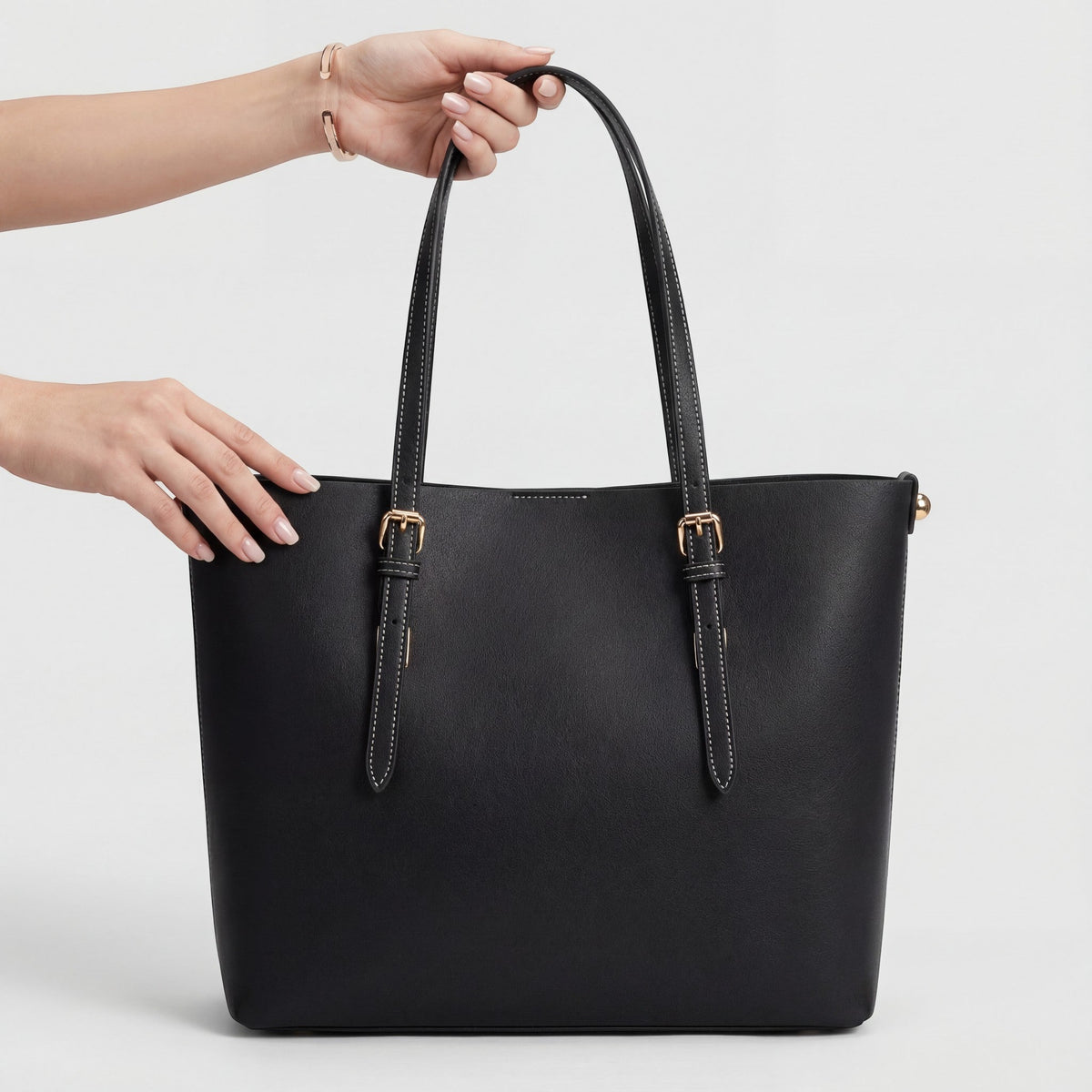 Women's Large Leather Tote Bag – Structured Soft Shape