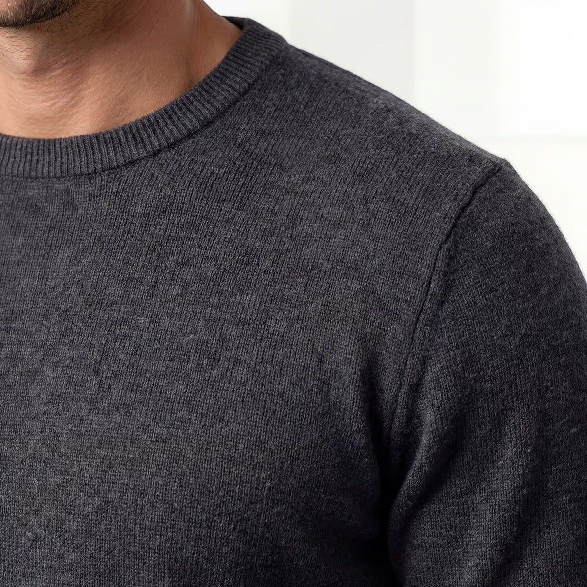 Men's Slim-Fit Sweater – Clean Crew Neck