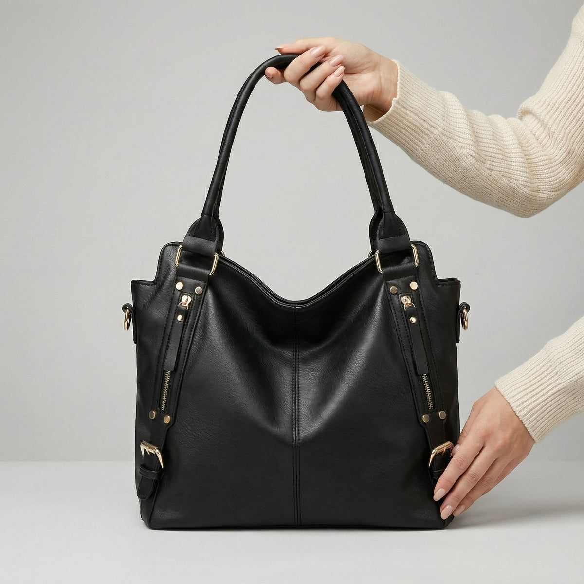 Women's Leather Handbag – Structured Top Handle