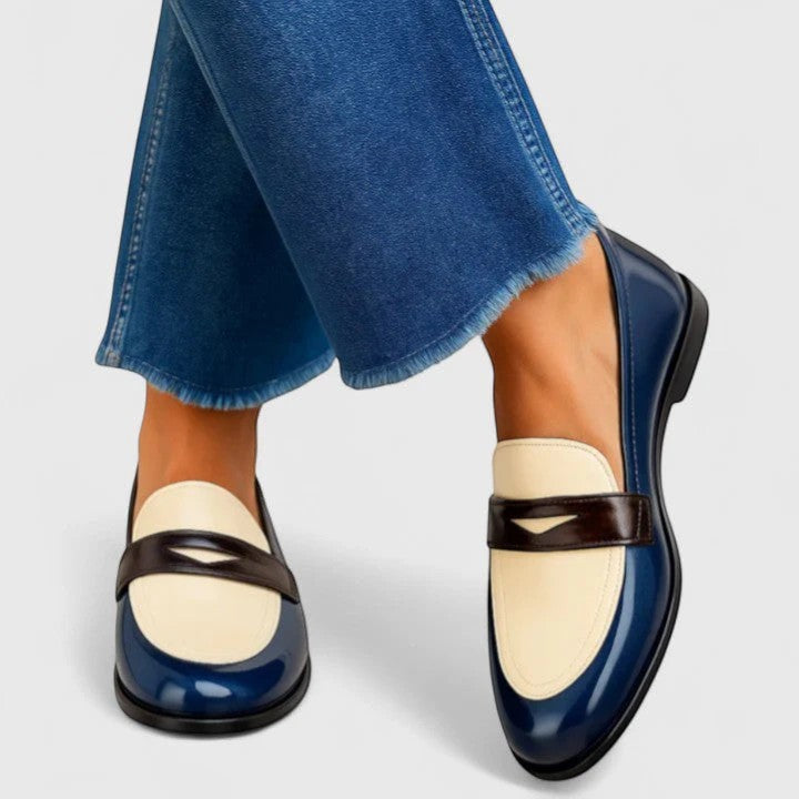 Women's Leather Loafers – Round-Toe Slip-On