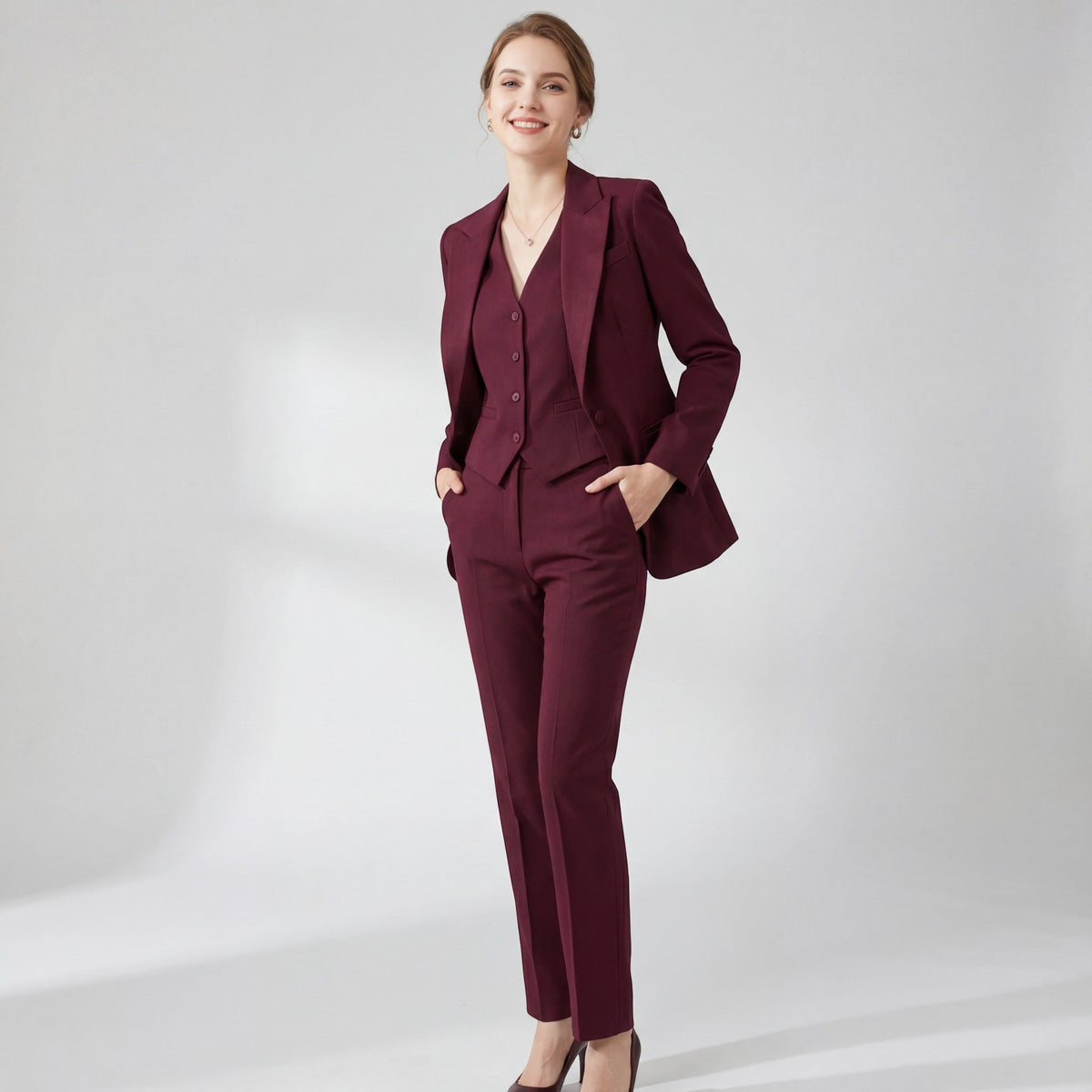 Women's Three-Piece Suit Set – Blazer, Vest and Pants