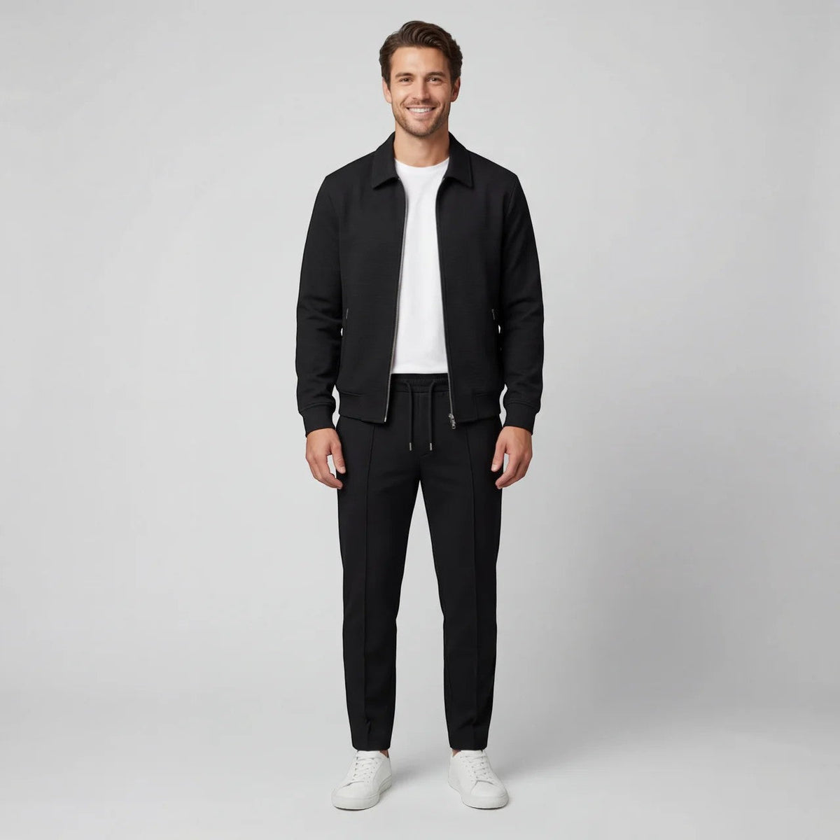 Men's Jacket and Pants Set – Slim Zip-Front Fit