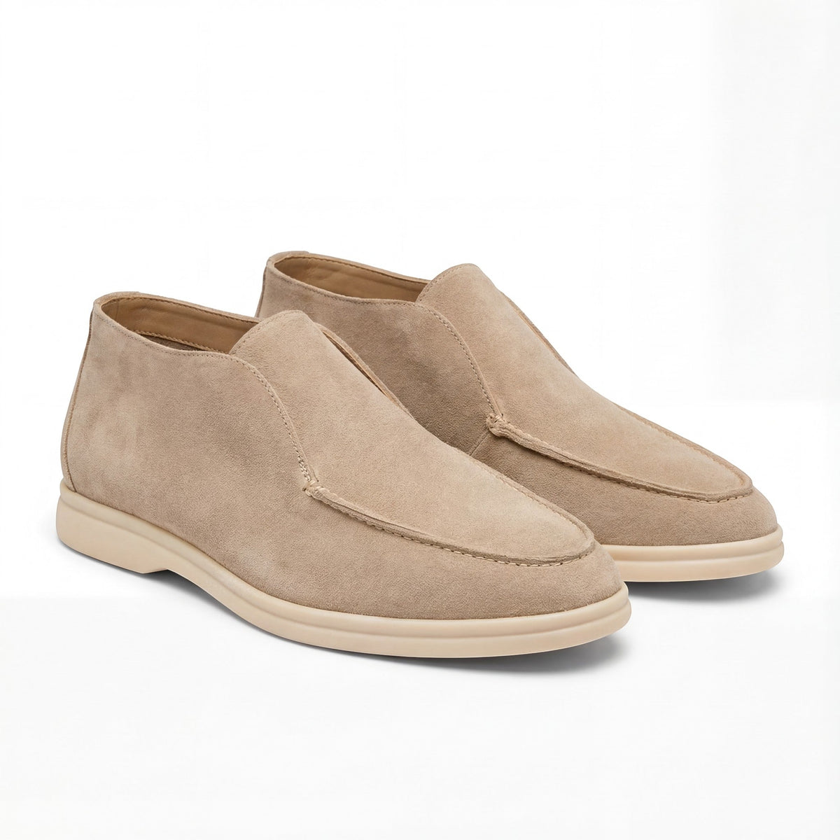 Men's High-Top Suede Loafers – Minimal Slip-On Profile