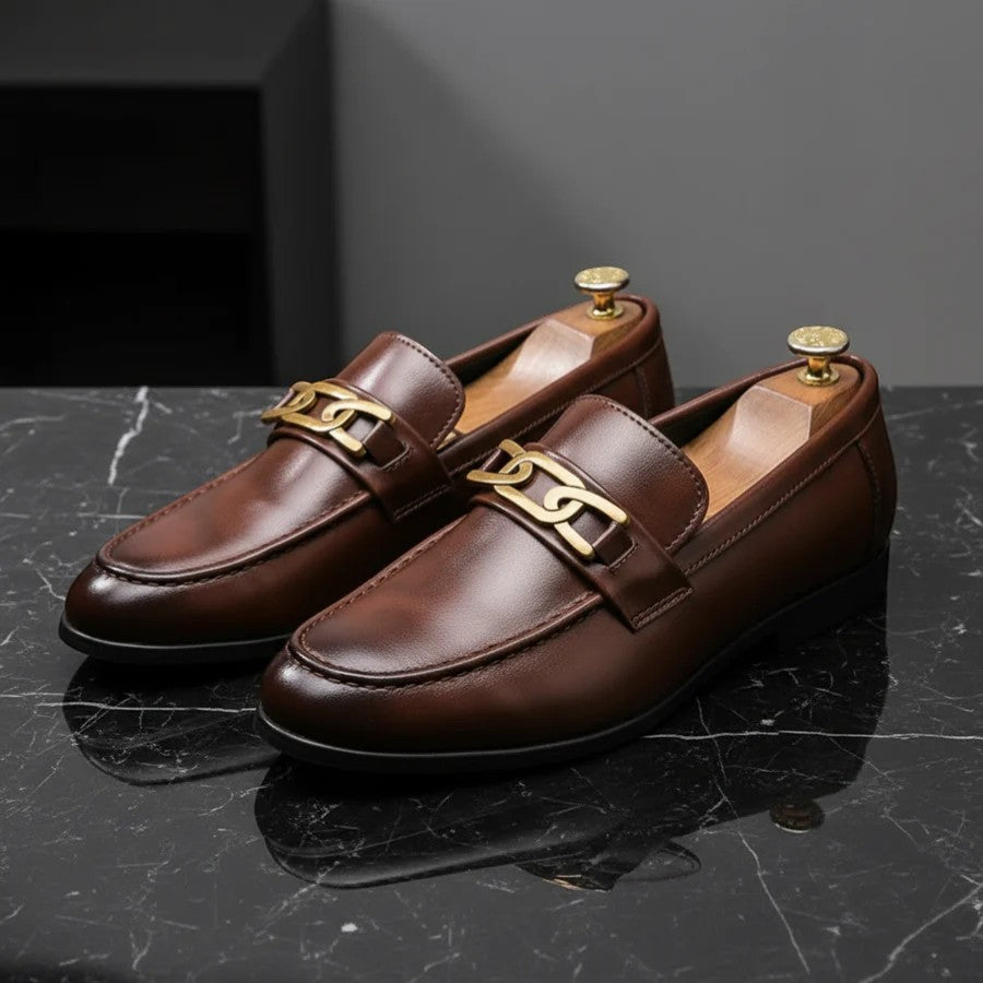 Men's Leather Loafers – Pointed Toe Slip-On