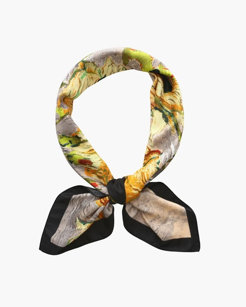 Women's Satin Square Scarf – Lightweight Printed Drape