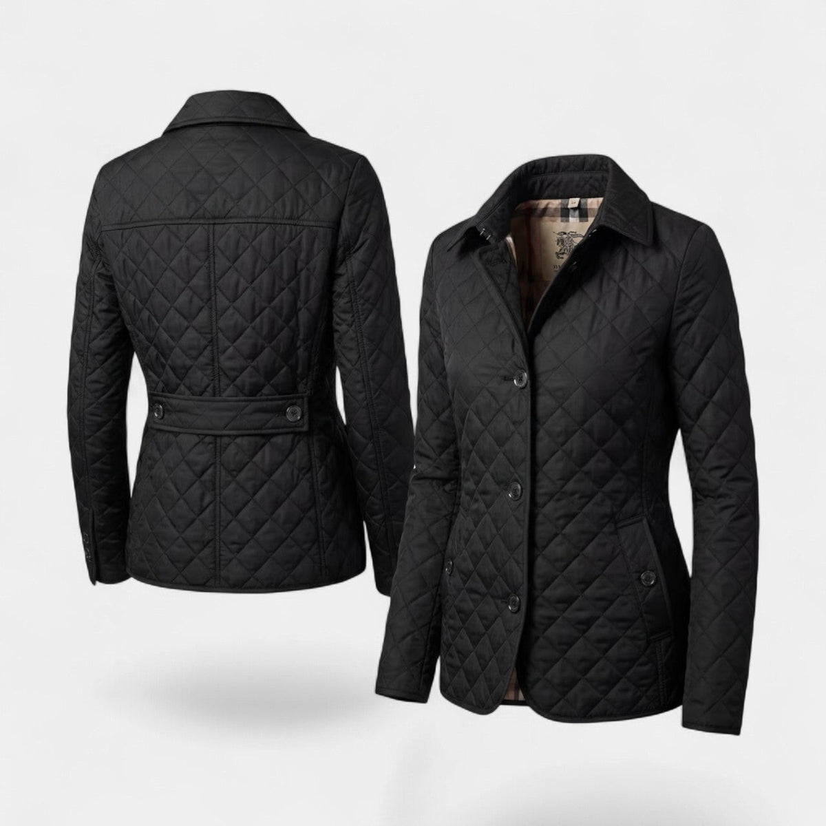 Women's Quilted Lapel Jacket – Structured Fitted Cut