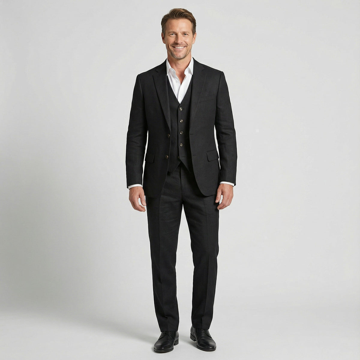 Men's Linen Suit – Slim Fit Tapered Pants