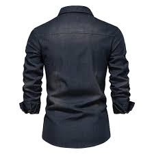 Men's Denim-Look Shirt – Twin Chest Pockets