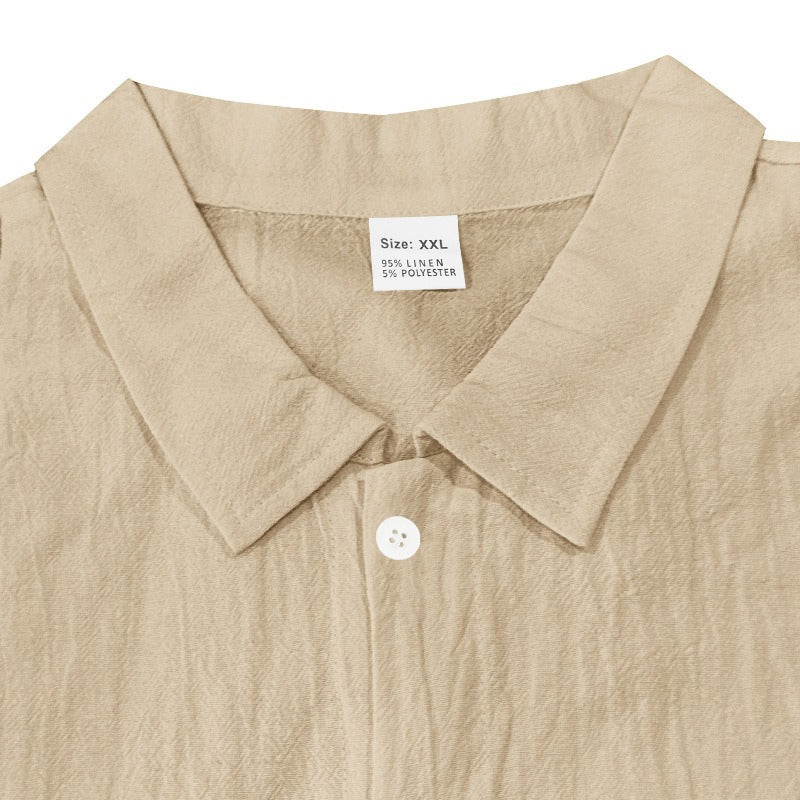 Men's Linen Two-Piece Set – Shirt and Drawstring Pants