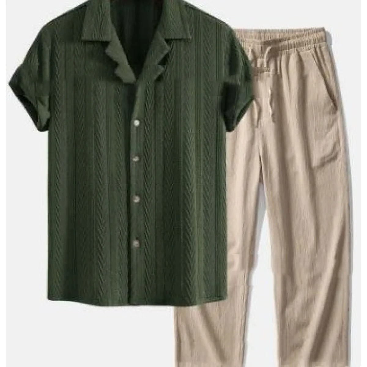 Men's Short Sleeve Shirt and Pants Set – Relaxed Straight Fit