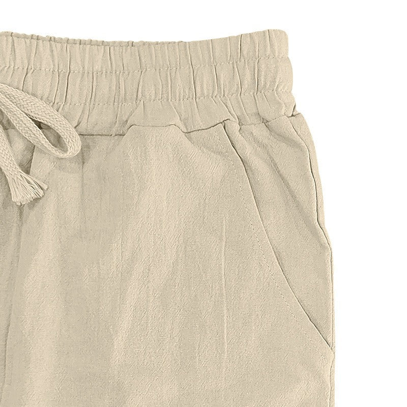 Men's Linen Two-Piece Set – Shirt and Drawstring Pants